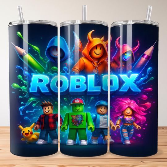 Roblox Tumbler Wrap, Cartoon Characters, Game Lover Gift
