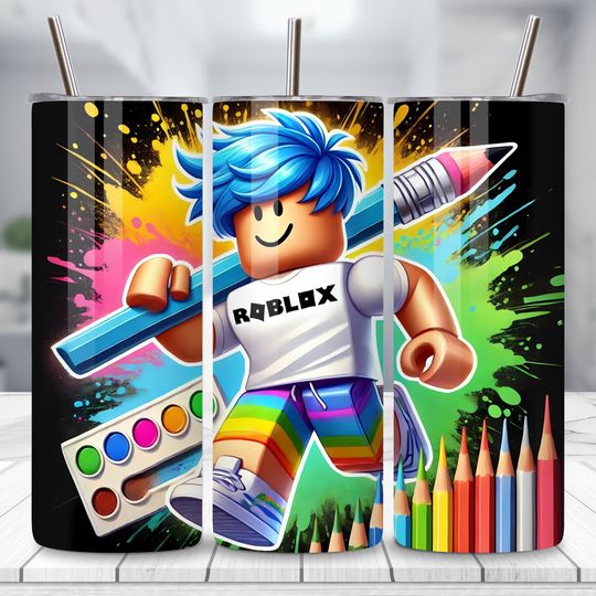 Roblox Game Character Tumbler Wrap | Skinny Tumbler Sublimation | Gaming Tumbler Wrap