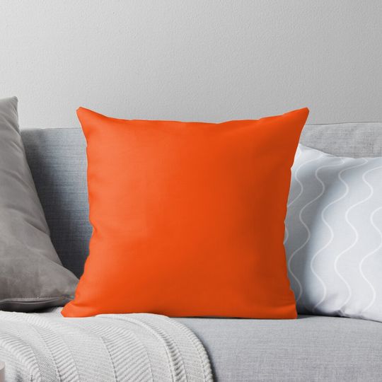 PLAIN ORANGE RED | SOLID COLOR ORANGE RED -OVER 100 SHADES OF ORANGE ON OZCUSHIONS Pillow