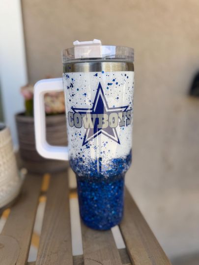 Custom Name Dallas Cowboys 40 oz Tumbler with Handle