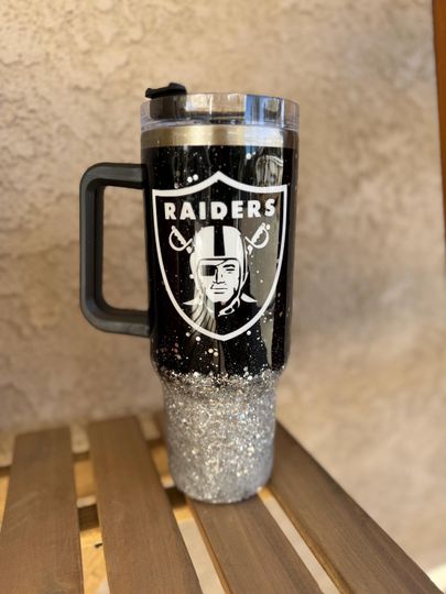 Custom Name Football Raider 40 oz Tumbler with Handle