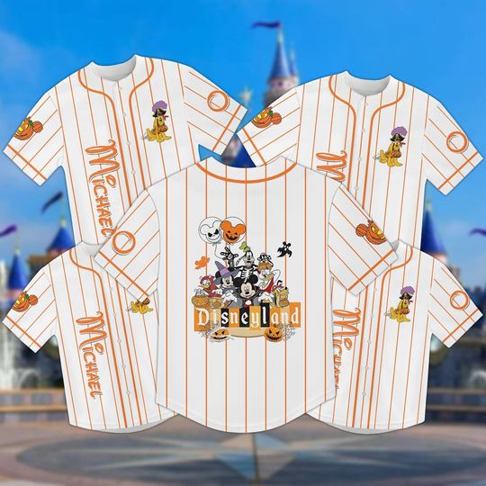 Custom Disney Pluto Halloween Baseball Jersey, Disney Halloween Shirt