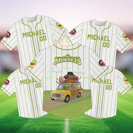 Custom The Muppets Baseball Jersey, Kermit Miss Piggy Cartoon Shirt