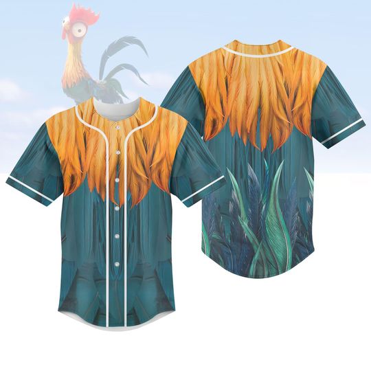 Hei Hei Baseball Jersey, Moana Chicken Costume Shirt, Funny Bird Cosplay Outfit