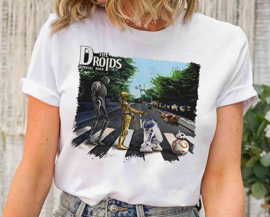 Funny Droids Abbey Road T-Shirt, Star Wars Galaxy's Edge Trip Tee