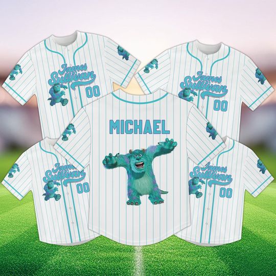 James Sullivan Baseball Jersey, Sulley Monsters Inc Shirt, Disney Matching Outfit