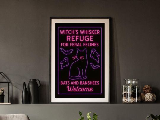 Spooky Halloween Art Sign,  Halloween Gallery Poster, Halloween Art Prints, Halloween Art Collection, Gothic Horror Decor, Dark Academia Art