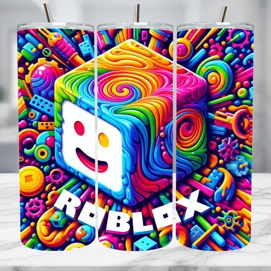 Roblox Tumbler with Lid and Straw