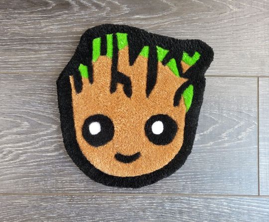 Baby Groot Shaped Rug for Home & Living
