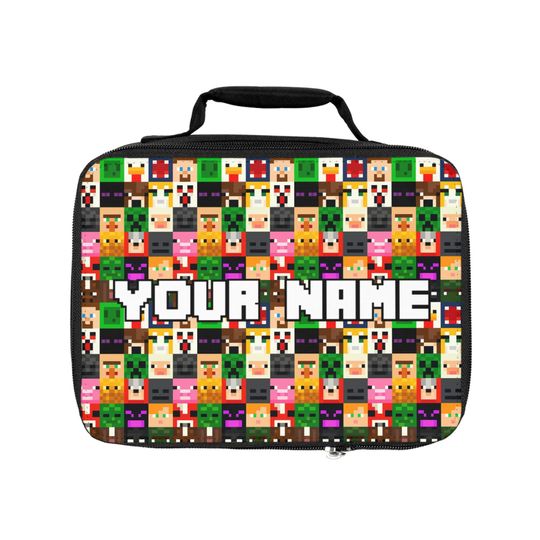 Personalized Minecraft Lunch Bag, Back to School Gift