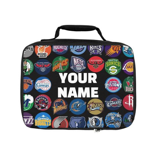 Custom NBA Teams Lunch Bag, Sports Team Logo Gift