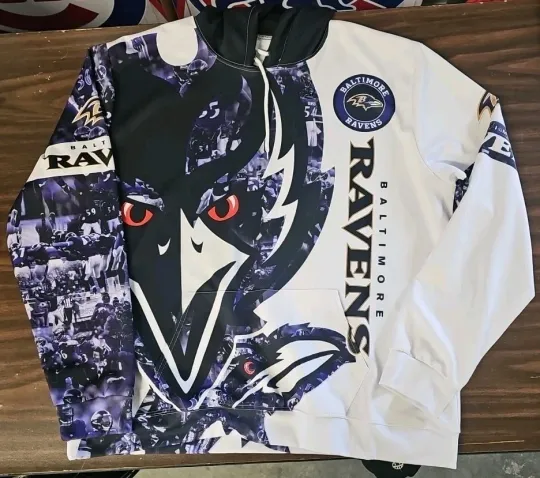Baltimore Hoodie All Over Print Lightweight Poly Football football, Gift for Fan