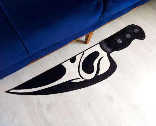 Scream Knife Rug, Ghost face Rug, Horror Movie Carpet, Scary Mat