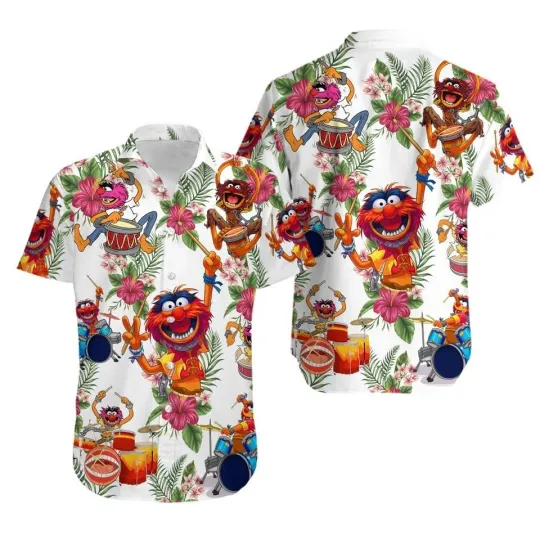 Muppet Playing Drum Tropical Flower Hawaii Shirt HALLOWEEN GIFT CHRISTMAS GIFTS