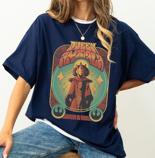 Star Wars Queen Amidala Retro 70s Poster T-Shirt for Fans