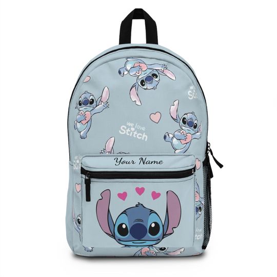 Adorable Light Blue Stitch Backpack - Disney Lilo & Stitch School Bag,  Kawaii Travel Daypack, Gift for Fans and Kids