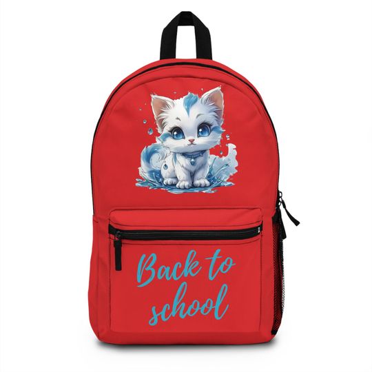 Back to school backpack for kids, cute cat design, kids school bag, animal print school bag, trendy kids backpack, pet lover gift