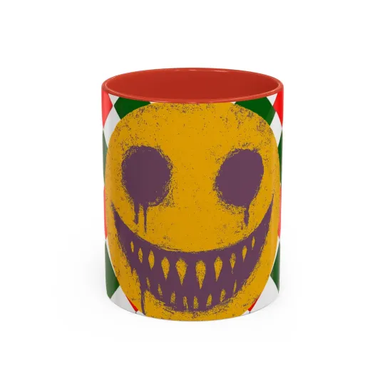 Halloween Smiley Face Accent Coffee Mug Creepy Quirky Gift for Coffee Lovers