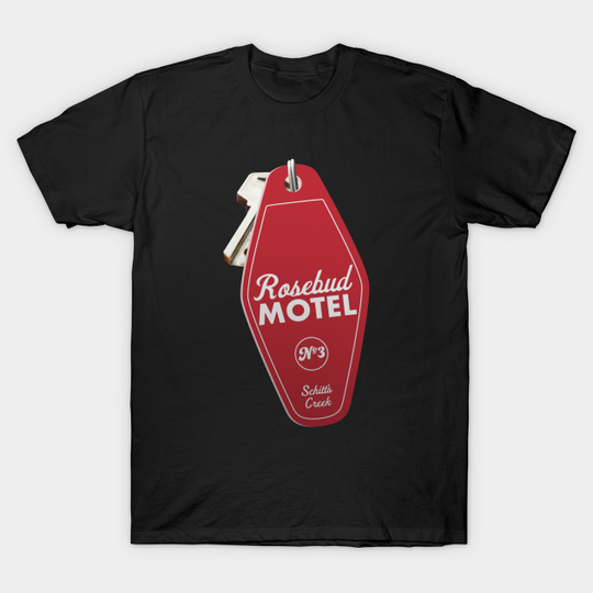 Schitt's Creek Rosebud Motel Key Tag, Retro design in red - Schitts Creek - T-Shirt