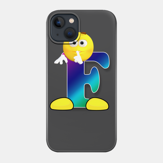 Letter F Alphabet Smiley Monogram Face Emoji Shirt for Men Women Kids - Alphabet - Phone Case