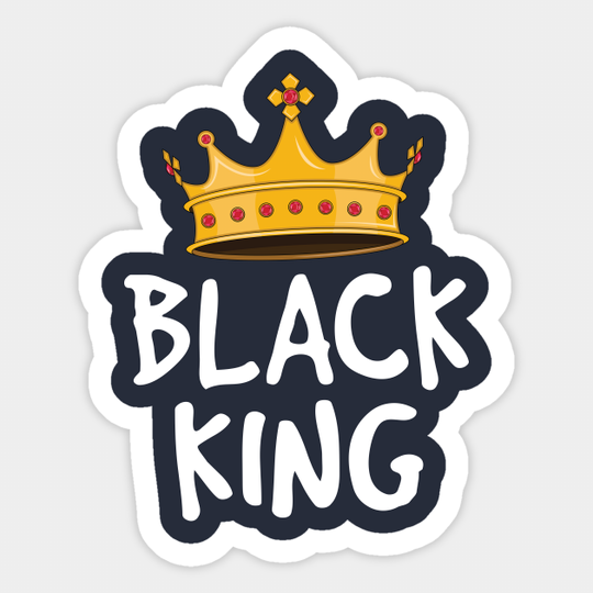 Black King Sticker for Men Kids Boys African Melanin Crown - Black Pride - Sticker