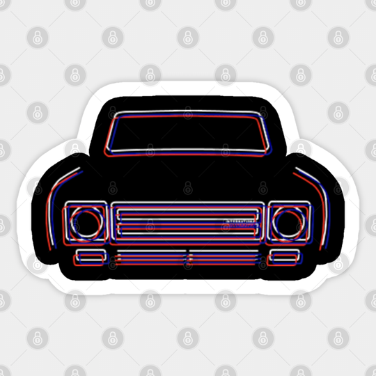 IH Scout II 4x4 truck 1979 outline graphic (red, white and blue) - Scout - Sticker