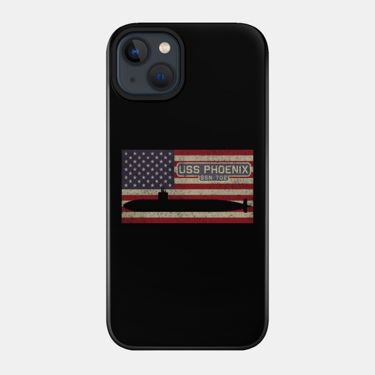 USS Phoenix SSN-702 Los Angeles–class Fast Attack Submarine Vintage American Flag Gift - Uss Phoenix Ssn 702 Submarine Gift - Phone Case