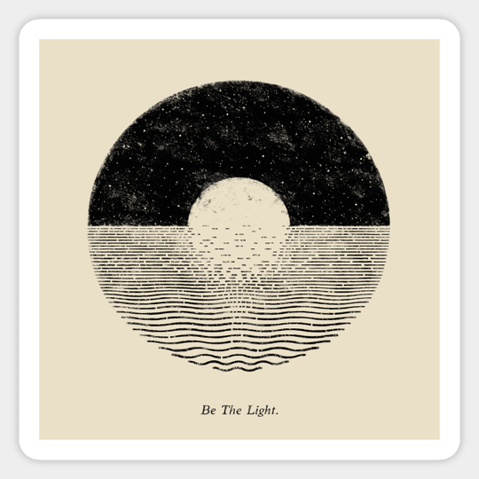 BE THE LIGHT - Moon - Sticker