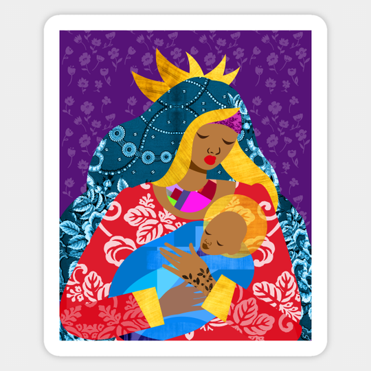 Virgin Mary and Child - Virgin Mary And Jesus - Sticker