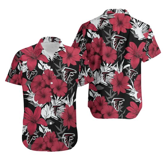 Atlanta Football Team Falconss Hawaiian Button Down Shirt Unisex Adults S-5XL