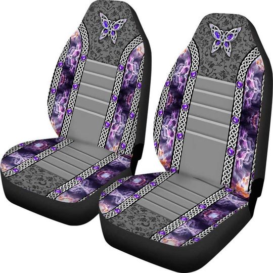 Love Butterflies Purple Galaxy Car Seat Covers