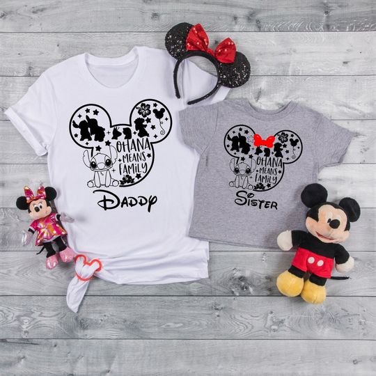 Lilo and Stitch Shirt , Disney Trip Shirt, Matching Disney Shirts, Disney vacation Custom Shirt, Ohana Means Family