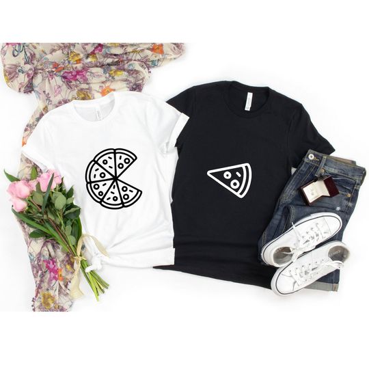 Pizza couple shirts, matching gift set for her for him, funny pizza lover, couple his and hers , Valentines day custom shirt