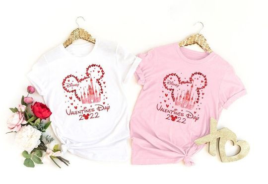 Disney Valentines Day Mickey Valentine Ears T-Shirt