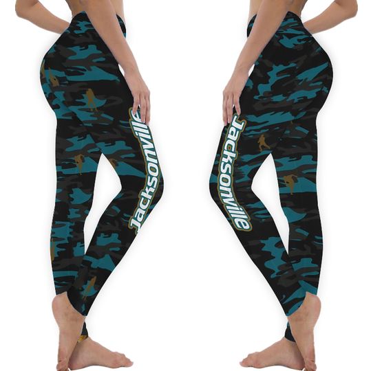 Jacksonville Football Camo Leggings, Yoga Legging, Sport Leggign, Football Lover Gift, Gift For Women, Birthday Gift