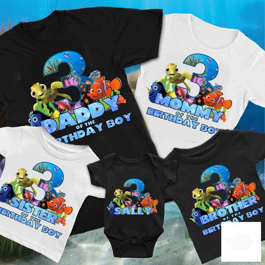 Personalized Finding Nemo Family Matching Birthday Kid T Shirt
