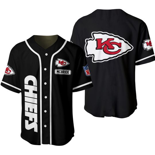 Personalized Kid/Adult Kansas City Chiefs Printed Baseball Jersey Shirt