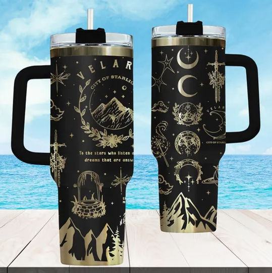 Velaris City Of Starlight Engraved Tumbler, Acotar Stainless Tumbler
