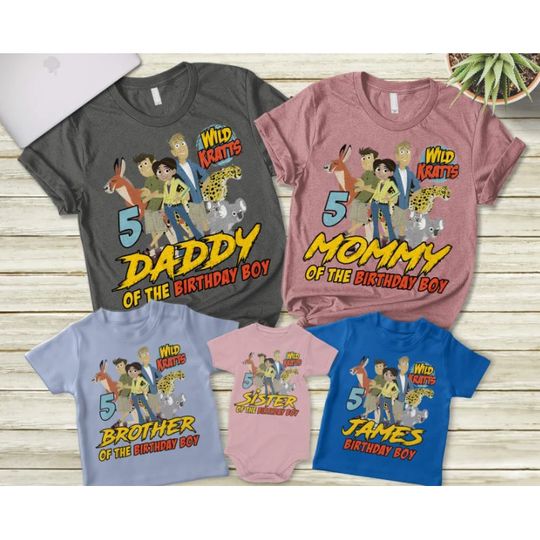 Personalized Wild Kratts Of The Birthday Boy Family Matching T-Shirts