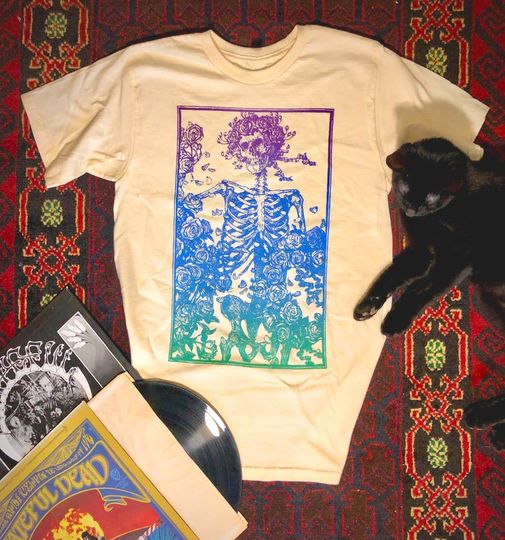 Skeleton Roses Vintage Bertha Grateful Dead