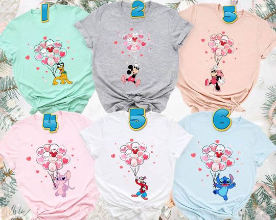 Disney Character Disney Valentines Disney Balloon T-Shirt