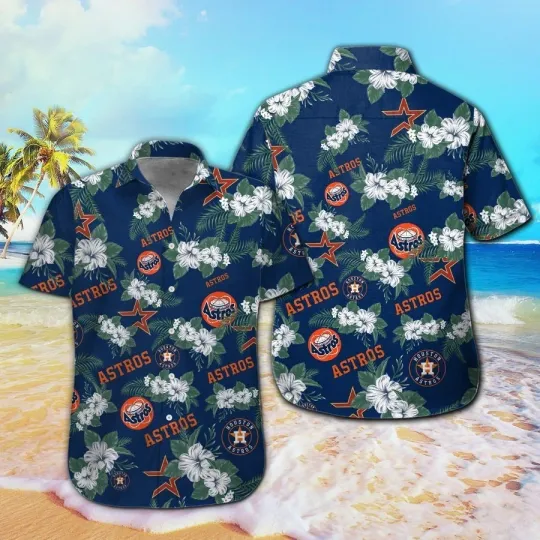 Houston Baseball Team Astross Hawaiian Button Down Shirt
