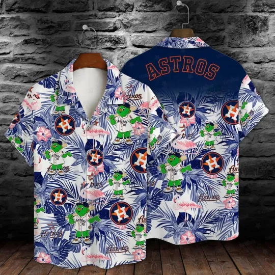 Houston Baseball Team Astross Hawaiian Button Down Shirt