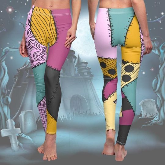 Halloween Sally Leggings, Nightmare Before Christmas Costume, Disney Women Leggings, Halloween Workout Leggings, Jack And Sally Gift