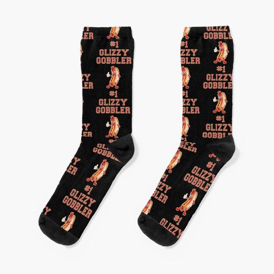 #1 Glizzy Gobbler Number One Hot Dog Weiner Eater Socks