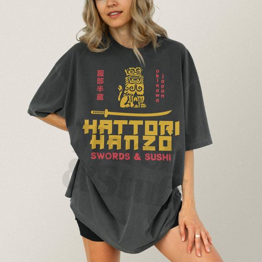 Hattori Hanzo Graphic Tee, Vintage Japanese Samurai Sword Action Kill Movie Shirt