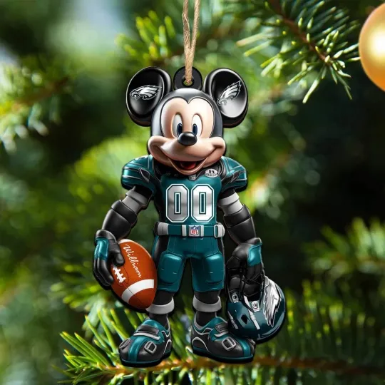 Personalized Philadelphia Team Eagless Sport Christmas Ornament,For Football Fan