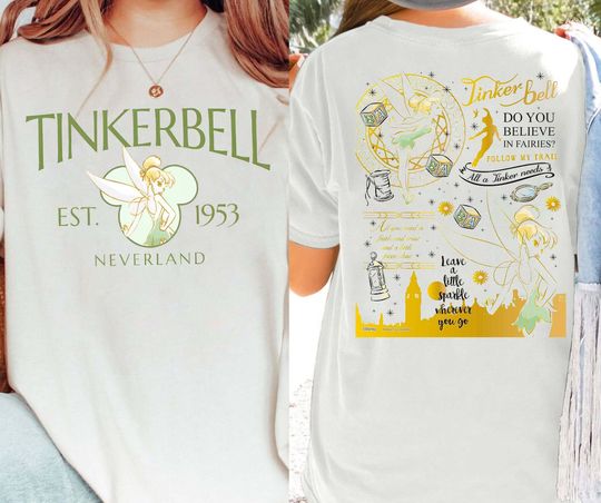 Retro Disney Tinkerbell T-Shirt, Vintage Peter Pan Neverland Tee