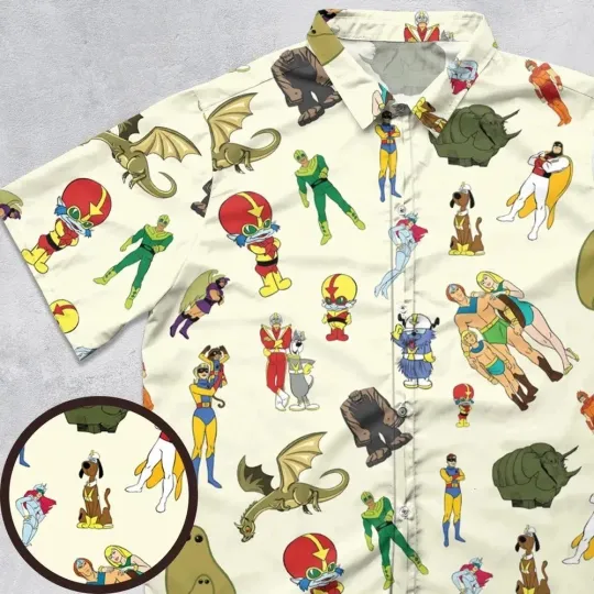 Herculoids and The Rest Of Hanna Barbera Space Stars Hawaiian Shirt