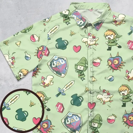 Let's Roll Link The Legend of Zelda Hawaiian Shirt